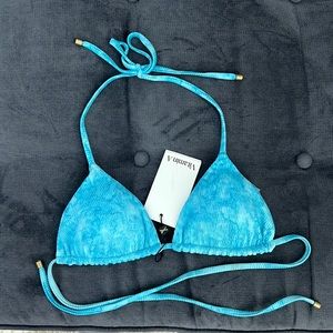 Light blue tie dye Vitamin A swimsuit top